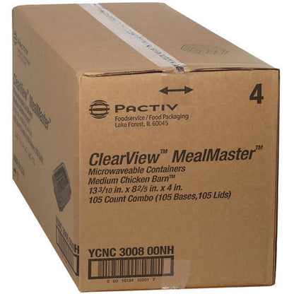 Clearview Mealmaster Chicken Barn, 13.3 X 8.4 X 4, Black/clear, Plastic, 105/carton