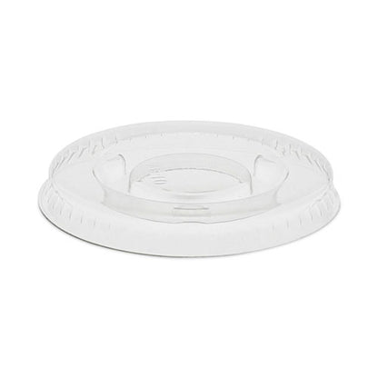 Plastic Portion Cup Lid, Fits 0.5 Oz To 1 Oz Portion Cups, Clear, 100/sleeve, 25 Sleeves/carton