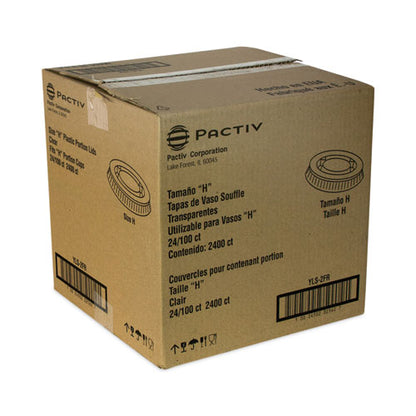 Plastic Portion Cup Lid, Fits 1.5 Oz To 2.5 Oz Portion Cups, Clear, 100/pack, 24 Packs/carton