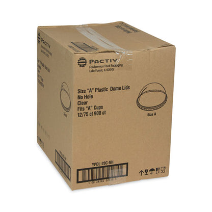 Earthchoice Strawless Rpet Lid, Dome Lid, Fits 9 Oz To 20 Oz "a" Cups, Plastic, Clear, 900/carton