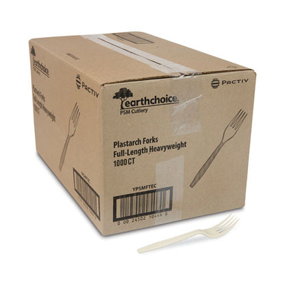 Earthchoice Psm Cutlery, Heavyweight Fork, Plastic, Tan, 1,000/carton