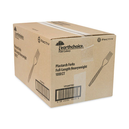 Earthchoice Psm Cutlery, Heavyweight Fork, Plastic, Tan, 1,000/carton