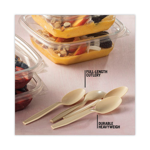 Earthchoice Psm Cutlery, Heavyweight Spoon, Plastic, Tan, 1,000/carton