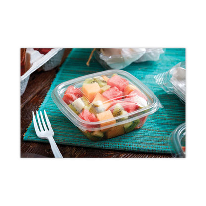 Earthchoice Recycled Pet Container Lid, For 8 Oz/12 Oz/16 Oz Container Bases, 5.5 X 5.5 X 0.38, Clear, Plastic, 504/carton