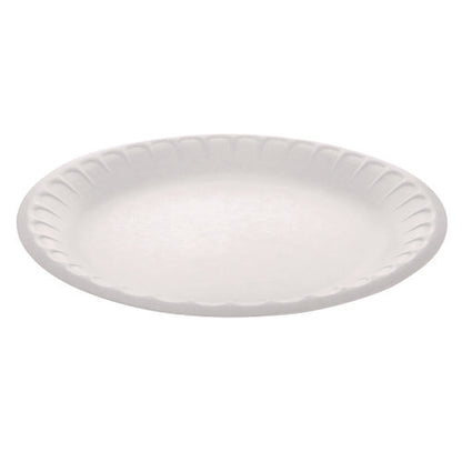 Placesetter Satin Non-laminated Economy Foam Dinnerware, Plate, 9" Dia, White, 500/carton