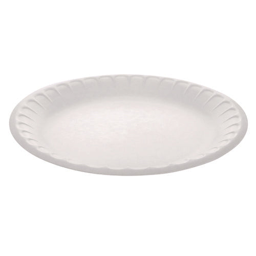 Placesetter Satin Non-laminated Economy Foam Dinnerware, Plate, 9" Dia, White, 500/carton