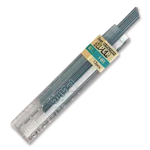 Super Hi-polymer Lead Refills, 0.7 Mm, Hb, Black, 12/tube