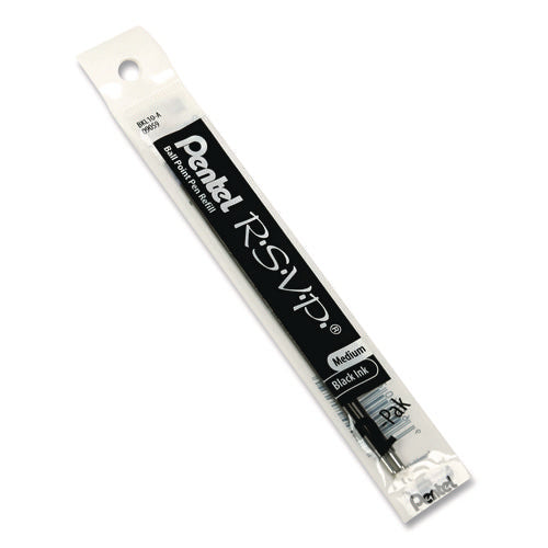 Refill For Pentel R.s.v.p. Ballpoint Pens, Medium 1 Mm Conical Tip, Black Ink, 2/pack