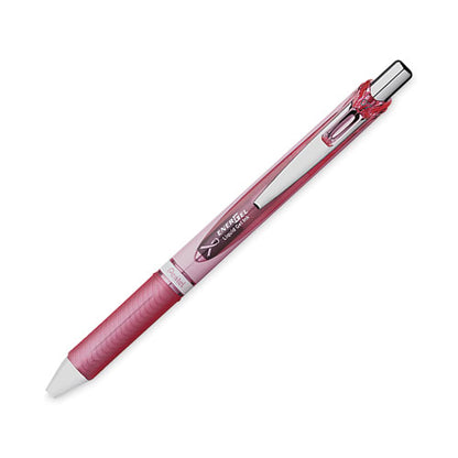 Energel Rtx Breast Cancer Awareness Gel Pen, Retractable, Medium 0.7 Mm, Black Ink, Pink/silver Barrel, 3/pack