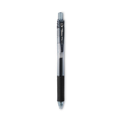 Energel-x Gel Pen, Retractable, Fine 0.5 Mm, Black Ink, Clear/black Barrel, Dozen