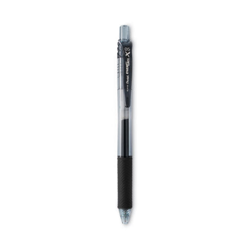 Energel-x Gel Pen, Retractable, Fine 0.5 Mm, Black Ink, Clear/black Barrel, Dozen