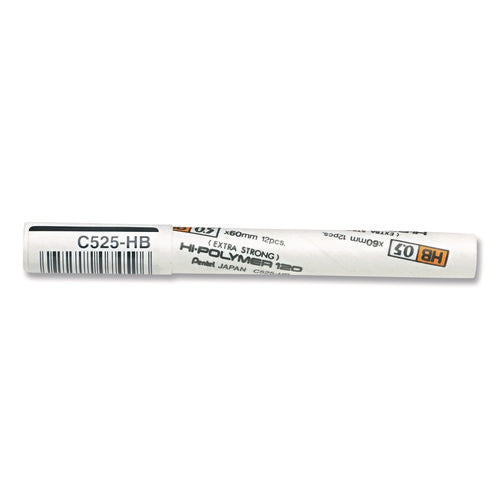 Premium Hi-polymer Lead Refill, 0.5 Mm, Hb, 12/pack