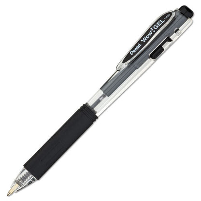 Wow! Gel Pen, Retractable, Medium 0.7 Mm, Black Ink, Clear/black Barrel, 24/pack