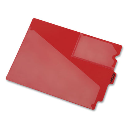 Colored Poly End Tab "out" Guides, 1/3-cut: Center Position, For Letter Size Files, Red, 50/box