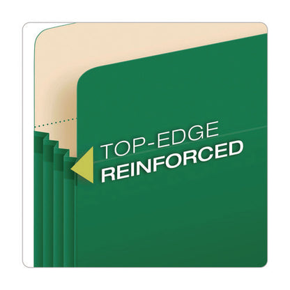 Reinforced File Pocket, 5.25" Expansion, Letter Size, Green