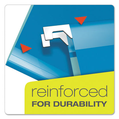 Extra Capacity Reinforced Hanging File Folders With Box Bottom, 2" Capacity, Legal Size, 1/5-cut Tabs, Blue, 25/box