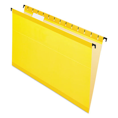 Surehook Hanging Folders, Legal Size, 1/5-cut Tabs, Yellow, 20/box