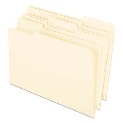 Earthwise By Pendaflex 100% Recycled Manila File Folder, 1/3-cut Tabs: Assorted, Legal Size, 0.75" Expansion, Manila, 100/box