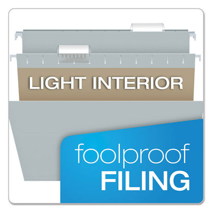 Colored Hanging Folders, Letter Size, 1/5-cut Tabs, Gray, 25/box