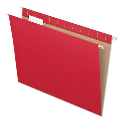 Colored Hanging Folders, Letter Size, 1/5-cut Tabs, Red, 25/box