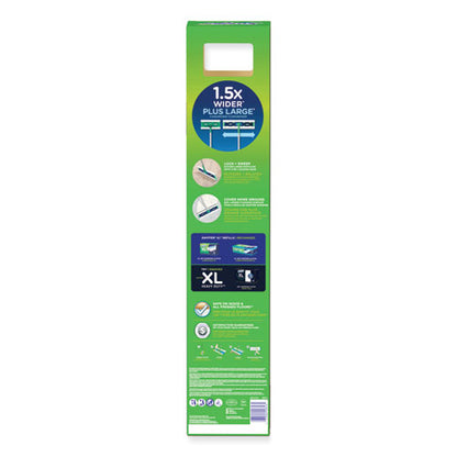 Sweeper Mop, Xl Dry + Wet Sweeping Kit, 16.5 X 9 White Cloth Head, 46" Green/silver Aluminum/plastic Handle