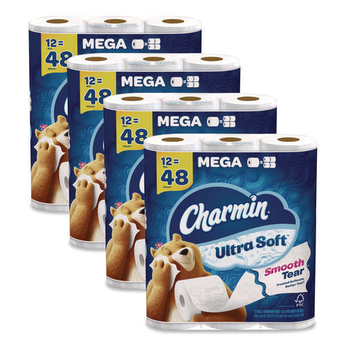Ultra Soft Bathroom Tissue, Mega Roll, Septic Safe, 2-ply, White, 224 Sheets/roll, 12 Rolls/pack, 4 Packs/carton