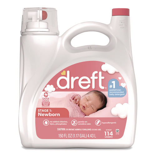 Ultra Laundry Detergent, Stage 1: Newborn, 150 Oz Bottle With Dispensing Top