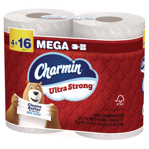 Ultra Strong Bathroom Tissue, Septic Safe, 2-ply, White, 220 Sheets/roll, 4 Rolls/pack, 8 Packs/carton
