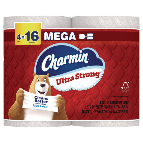 Ultra Strong Bathroom Tissue, Septic Safe, 2-ply, White, 220 Sheets/roll, 4 Rolls/pack, 8 Packs/carton