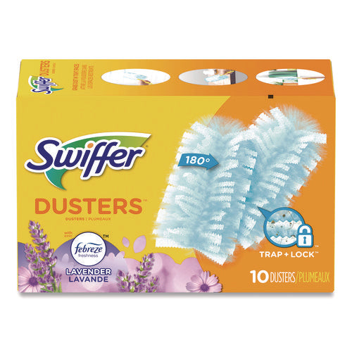 Refill Dusters, Dustlock Fiber, Light Blue, Lavender Vanilla Scent,10/box,4 Boxes/carton
