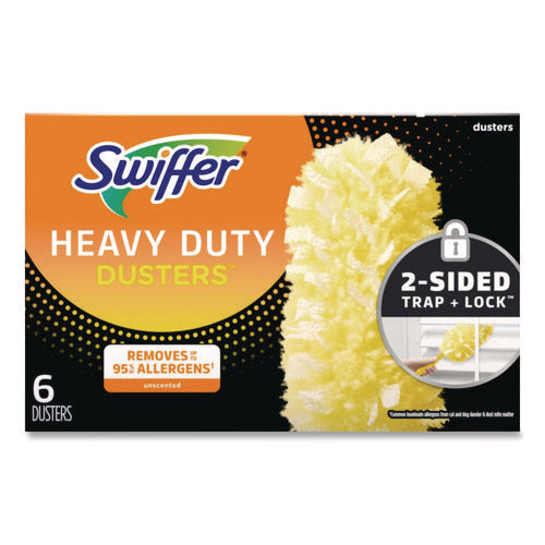 Heavy Duty Dusters Refill, Dust Lock Fiber, Yellow, 6/box, 4 Boxes/carton