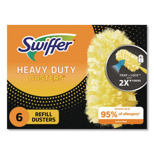 Heavy Duty Dusters Refill, Dust Lock Fiber, Yellow, 6/box, 4 Boxes/carton