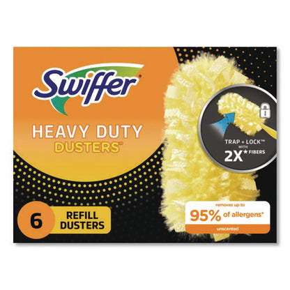 Heavy Duty Dusters Refill, Dust Lock Fiber, Yellow, 6/box, 4 Boxes/carton