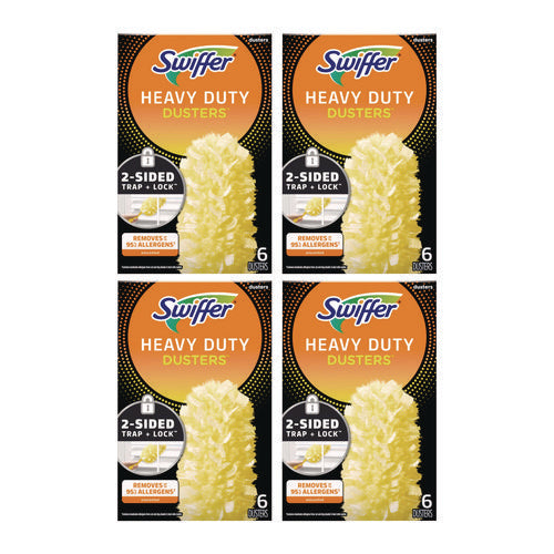 Heavy Duty Dusters Refill, Dust Lock Fiber, Yellow, 6/box, 4 Boxes/carton