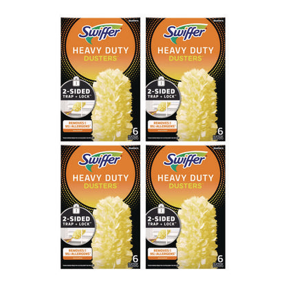 Heavy Duty Dusters Refill, Dust Lock Fiber, Yellow, 6/box, 4 Boxes/carton