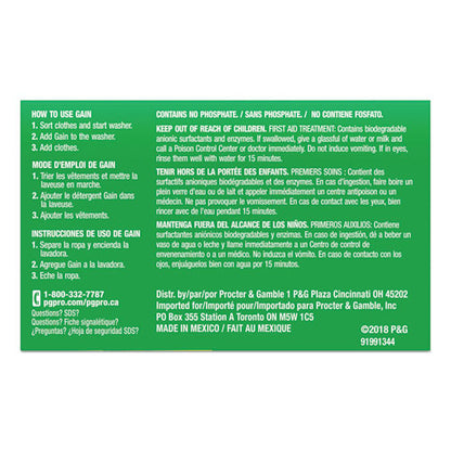 Powder Laundry Detergent, Gain Original Scent, 1.1 Oz Box, 156 Boxes/carton