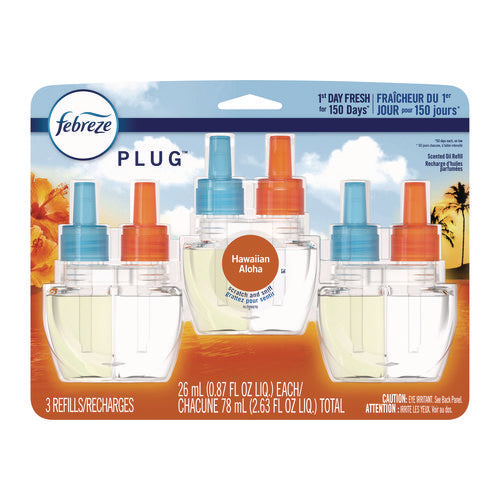Plug Air Freshener Refills, Hawaiian Aloha, 0.87 Oz, 3/pack