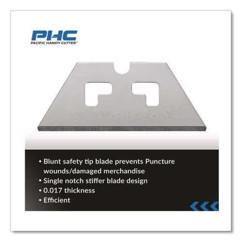 Blunt Tip Utility Knife Safety Blades, 0.75" X 2.25", 5/pack, 20 Packs/box