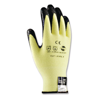 Kev Seamless Knit Kevlar Gloves, En388: 3x21b, Medium, Yellow/black, 12 Pairs