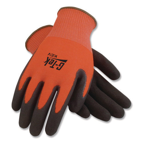 Kev Hi-vis Seamless Knit Kevlar Gloves, En388: 4x31, Xx-large, Red/black, Pair