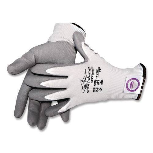 Great White 3gx Seamless Knit Dyneema Diamond Blended Gloves, En388: 4542, Large, White/gray, Pair