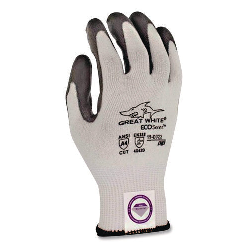 Great White 3gx Seamless Knit Dyneema Diamond Blended Gloves, En388: 4542, Medium, White/gray, Pair