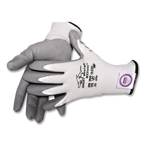 Great White 3gx Seamless Knit Dyneema Diamond Blended Gloves, En388: 4542, Small, White/gray, Pair