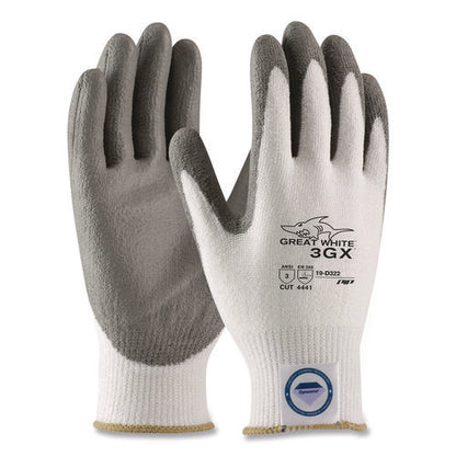 Great White 3gx Seamless Knit Dyneema Diamond Blended Gloves, En388: 4542, X-large, White/gray, Pair