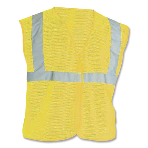 Ansi Class 2 Hook And Loop Safety Vest, 2x-large, Hi-viz Lime Yellow