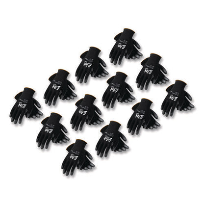 Gp Polyurethane-coated Nylon Gloves, En388: 1111, 10" Long, X-large, Black, 12 Pairs