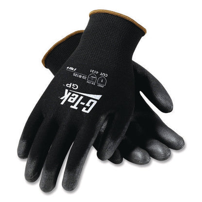 Gp Polyurethane-coated Nylon Gloves, En388: 1111, 10" Long, X-large, Black, 12 Pairs