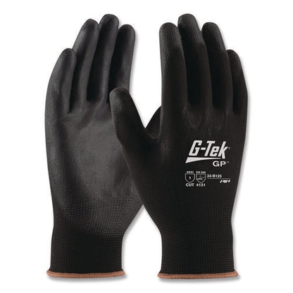Gp Polyurethane-coated Nylon Gloves, En388: 1111, 10" Long, X-large, Black, 12 Pairs