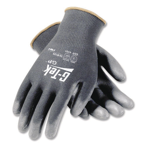 Gp Polyurethane-coated Nylon Gloves, En388: 1111, 10" Long, Small, Gray, 12 Pairs