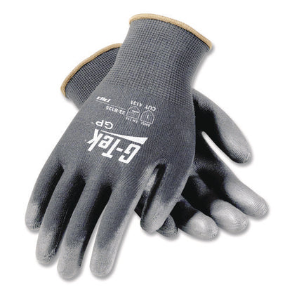 Gp Polyurethane-coated Nylon Gloves, En388: 1111, 10" Long, Small, Gray, 12 Pairs